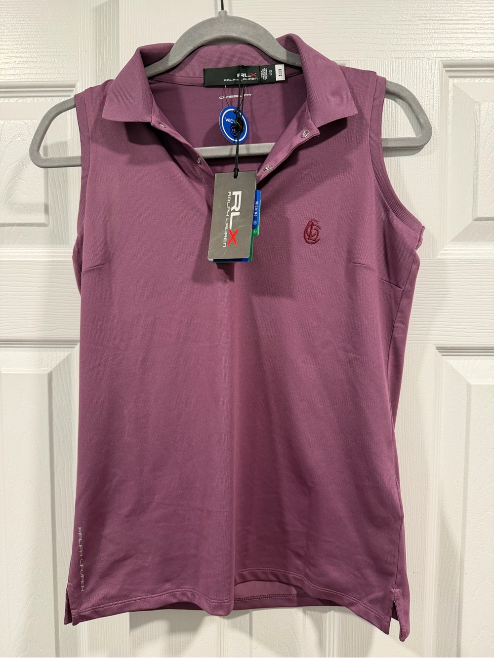 NWT Ralph Lauren RLX Golf Polo Shirt Tank Top Mauve Purple Workout Wicking XS